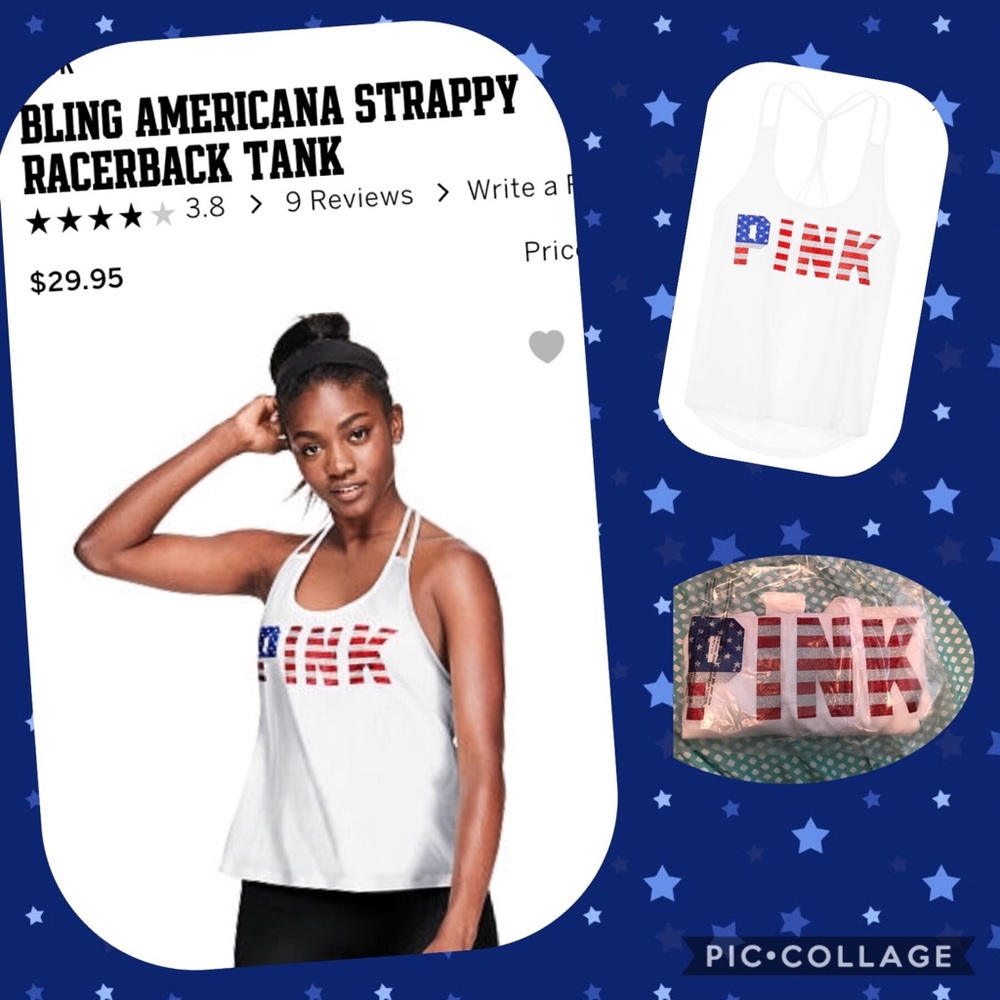 BRAND NEW VS PINK BLING Racerback Tank Top